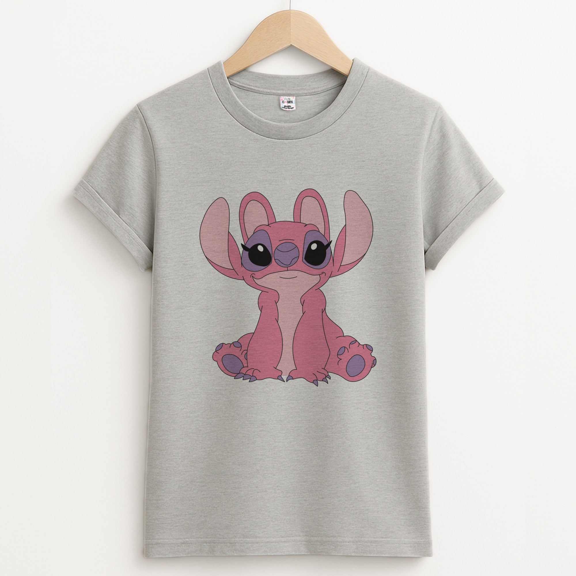 Sitting Down - Pink Alien Unisex Grey T-Shirt