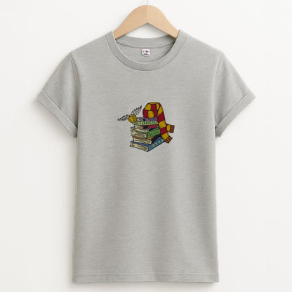 Book Stack Unisex Grey T-Shirt