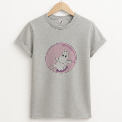Moomin In A Pink Bubble  Unisex Grey T-Shirt