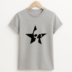 Skulls And Stars - Skate Aesthetic  Unisex Grey T-Shirt