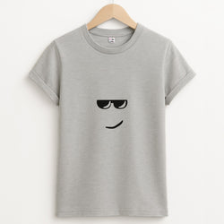 Yellow Face Shades Unisex Grey T-Shirt