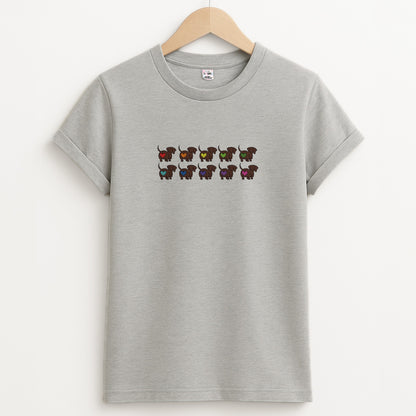Love hearts - Dachshunds Unisex Grey T-Shirt