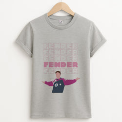 Fender Pink Sports Jersey Unisex Grey T-Shirt