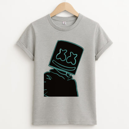 Black White Helmet DJ Neon Unisex Grey T-Shirt