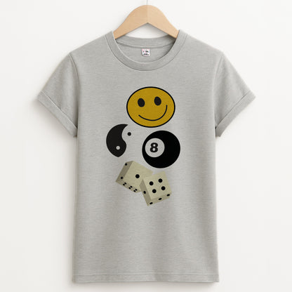 8 Ball Pattern - Skate Aesthetic  Unisex Grey T-Shirt