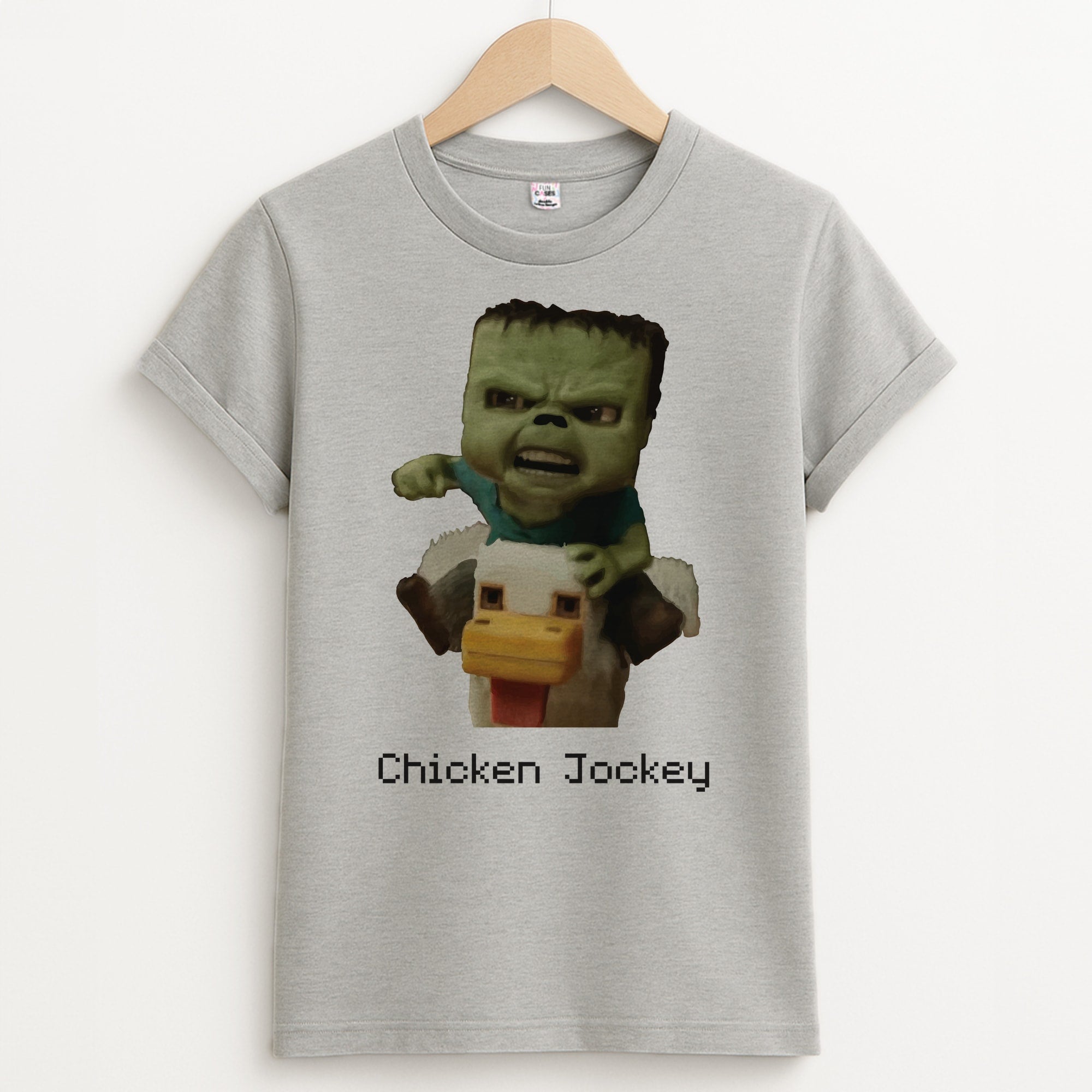 Chicken Jockey  Unisex Grey T-Shirt