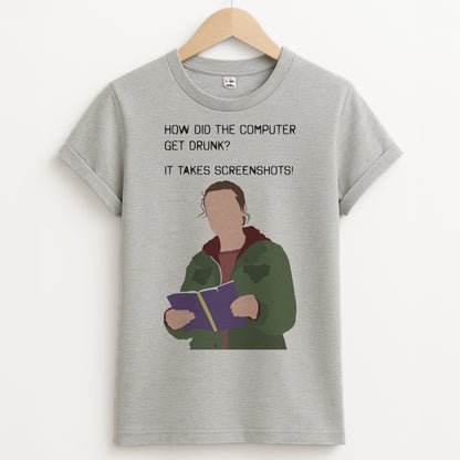 How Did The Computer Get Drunk? Unisex Grey T-Shirt
