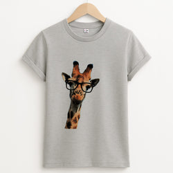 Hipster Giraffe Tumblr Unisex Grey T-Shirt