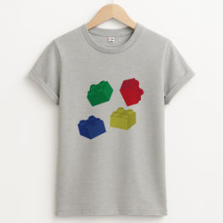 Coloured Bricks Unisex Grey T-Shirt