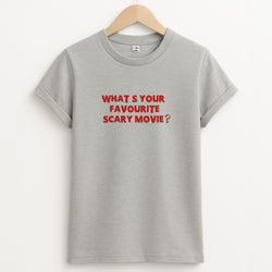 What's Your Favourite Scary Movie - Scream Unisex Grey T-Shirt