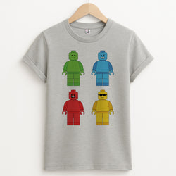 Bricks Figures Rainbow Unisex Grey T-Shirt