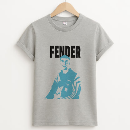 Fender Silhouette Blue Unisex Grey T-Shirt