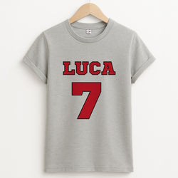 Red - Personalised Football   Unisex Grey T-Shirt