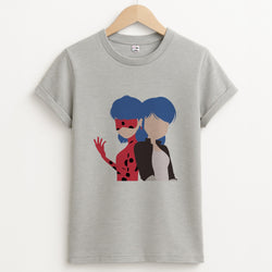 Marinette And Ladybug Unisex Grey T-Shirt