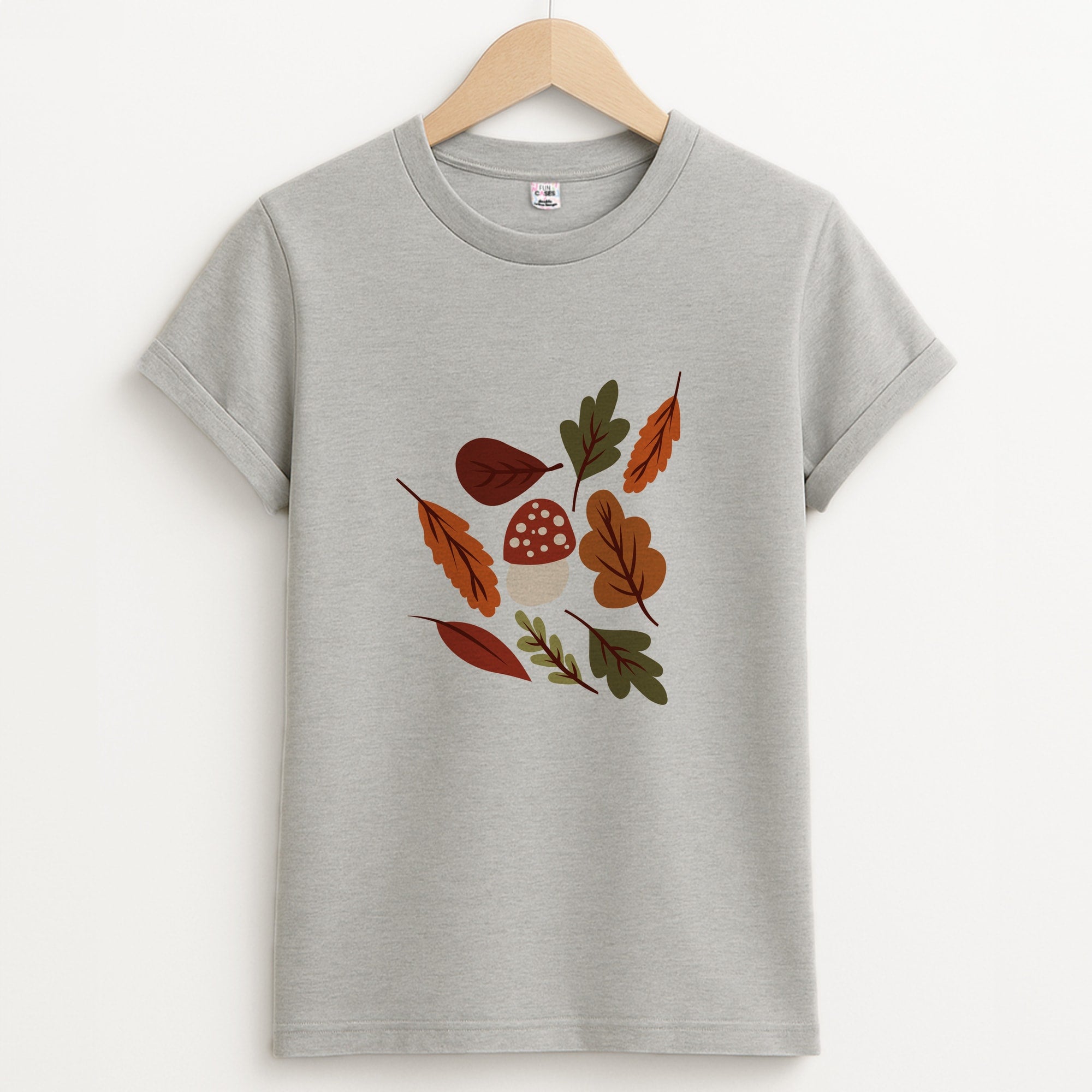 Autumn Pattern Unisex Grey T-Shirt