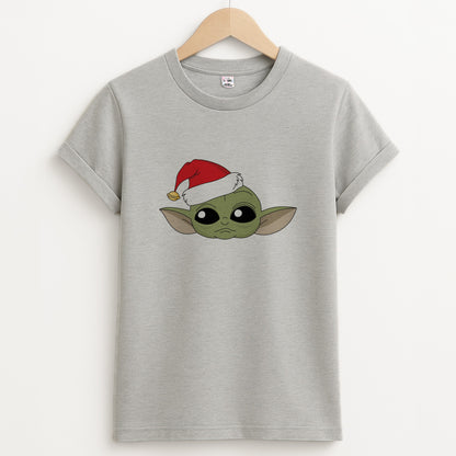 Baby Yoda Christmas Pattern Unisex Grey T-Shirt