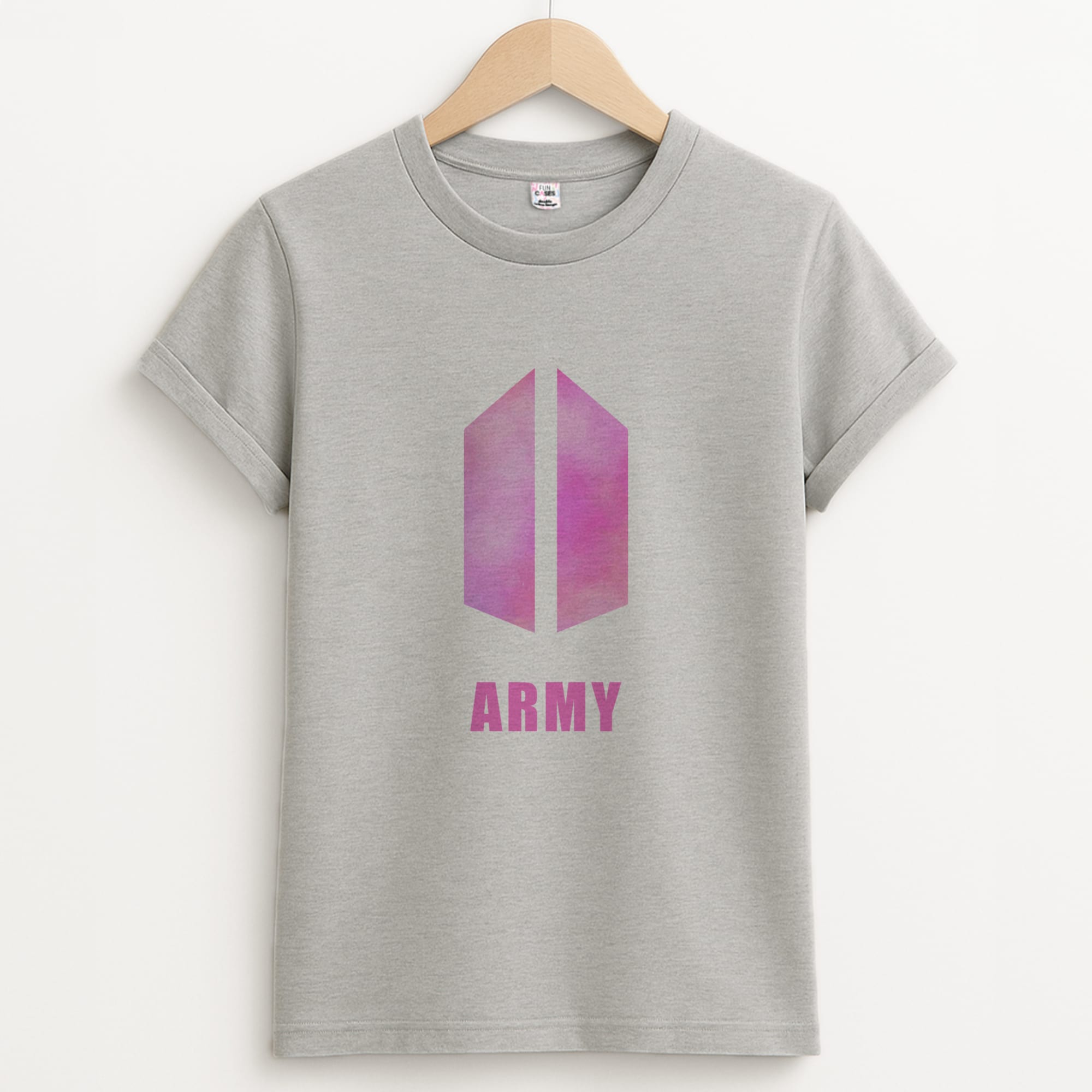 BTS Army Pink - K Pop Unisex Grey T-Shirt