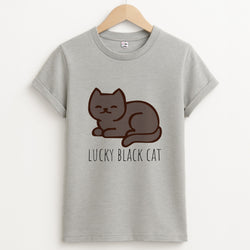 Lucky Black Cat - Cats Unisex Grey T-Shirt
