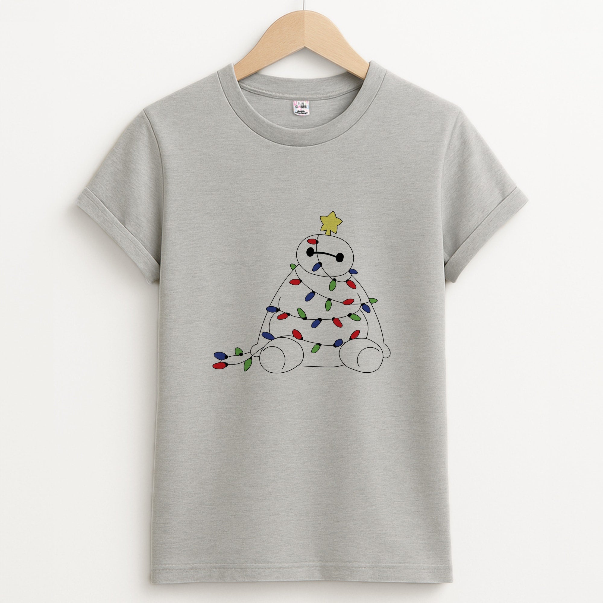 Baymax Christmas Unisex Grey T-Shirt
