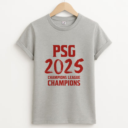 Champion League Winners 25 PSG Unisex Grey T-Shirt