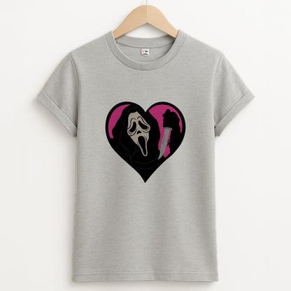 Heart face - Halloween Unisex Grey T-Shirt