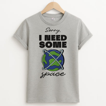 Cartoon I Need Some Space Unisex Grey T-Shirt