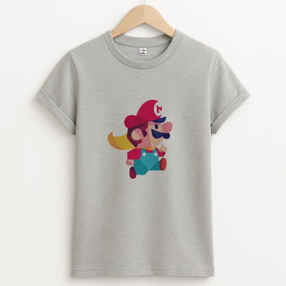 Running Mario - Mario Unisex Grey T-Shirt