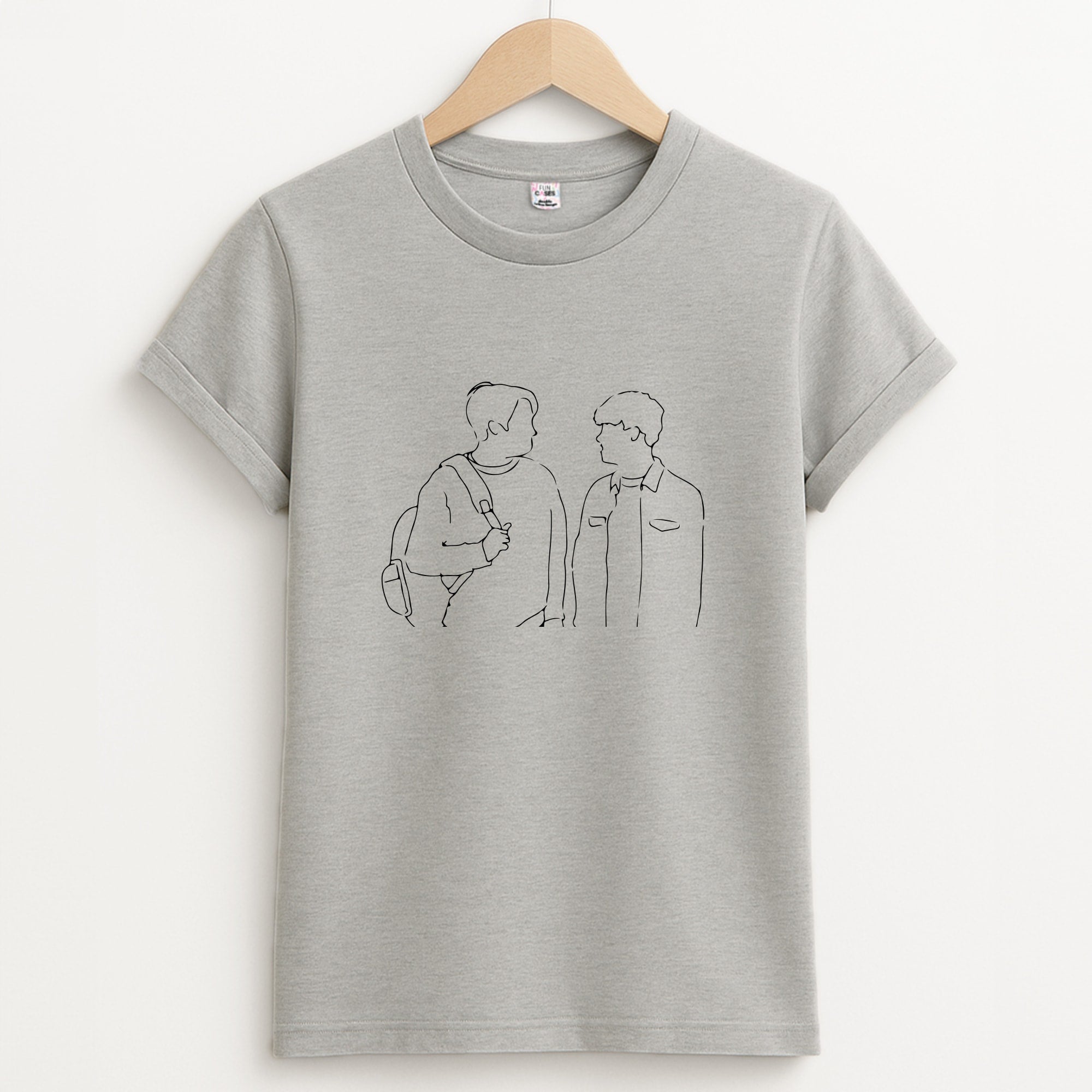 Outline - Heart TV Unisex Grey T-Shirt