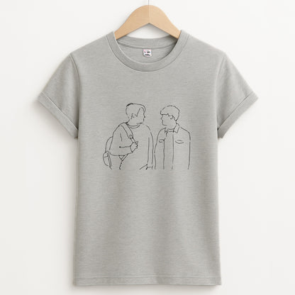 Outline - Heart TV Unisex Grey T-Shirt