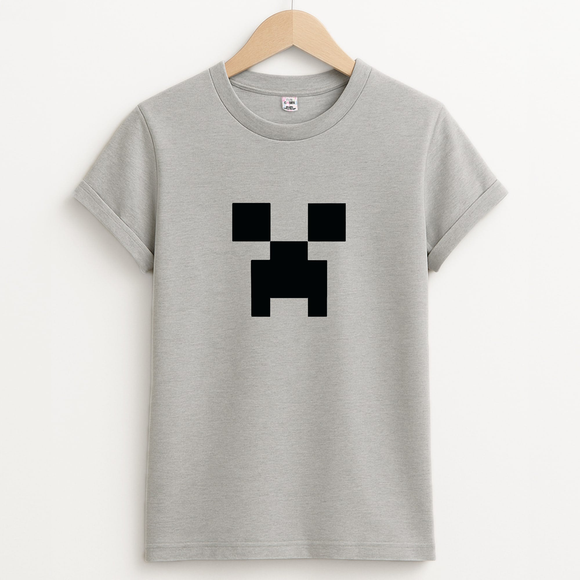 Creeper Face - Mining Unisex Grey T-Shirt