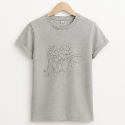 Jack And Sally - TNBC Unisex Grey T-Shirt