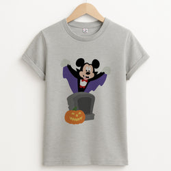 Vampire Mouse Halloween Unisex Grey T-Shirt