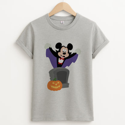 Vampire Mouse Halloween Unisex Grey T-Shirt
