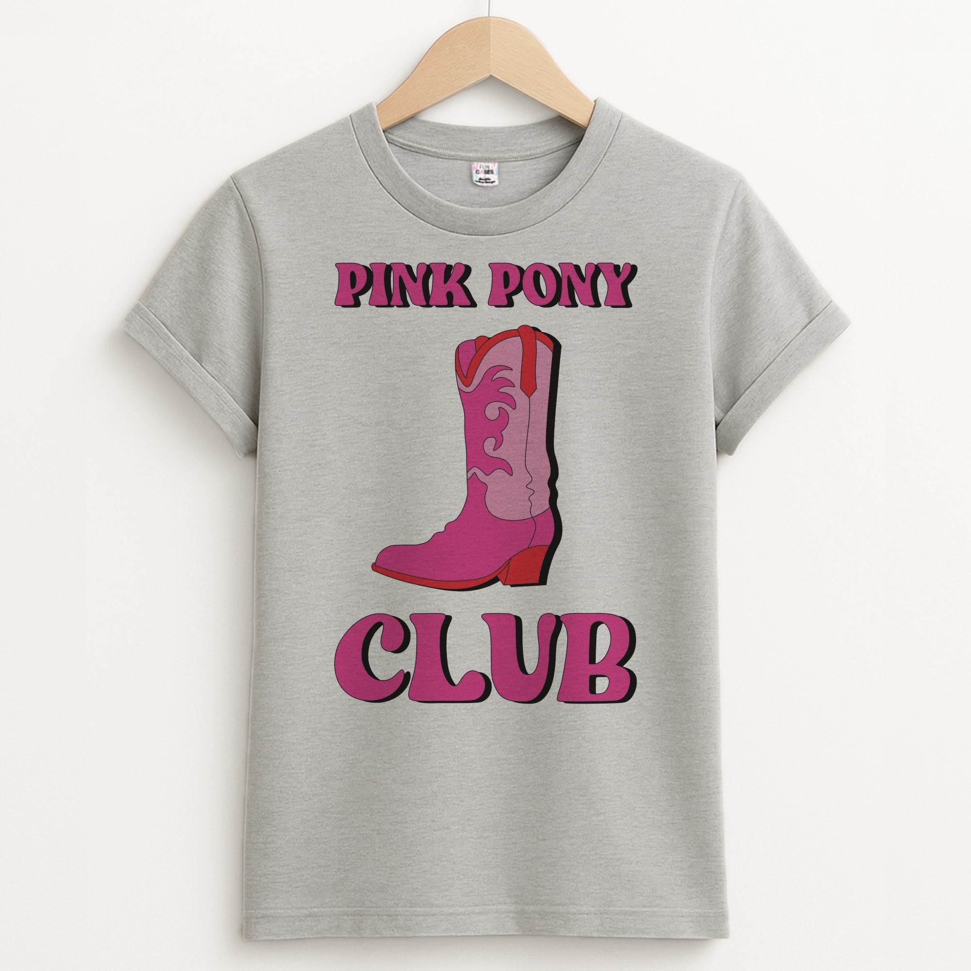 Zebra Print Pink Pony Club Unisex Grey T-Shirt