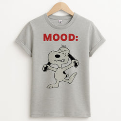 Mood Cartoon Beagle  Unisex Grey T-Shirt