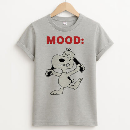 Mood Cartoon Beagle  Unisex Grey T-Shirt