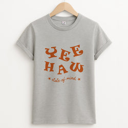 Yee-Haw State Of Mind Unisex Grey T-Shirt