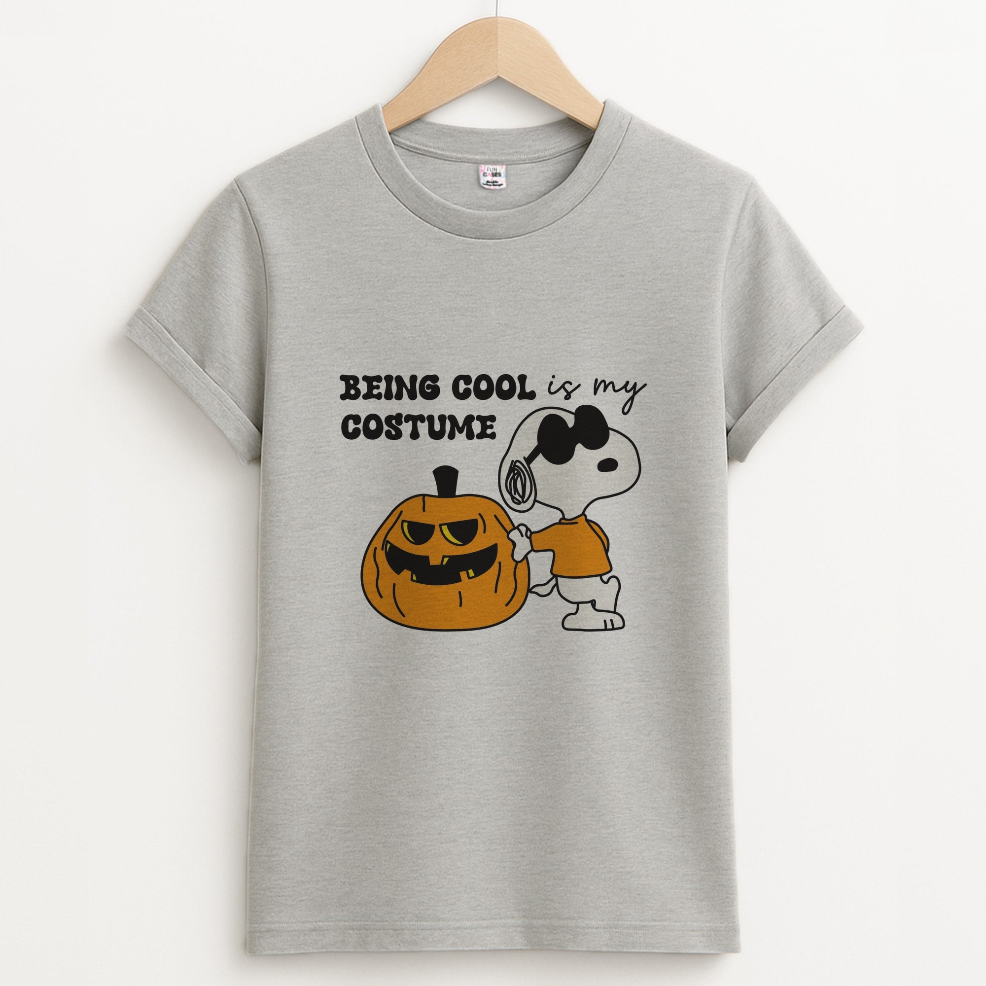 Being Cool Is My Costume - Snoopy Halloween Grey Unisex T-Shirt