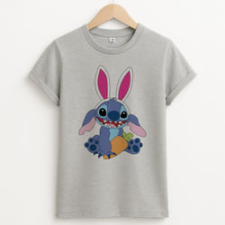 Easter Bunny Blue Alien Unisex Grey T-Shirt