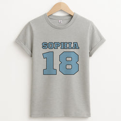 Light Blue - Personalised Football Unisex Grey T-Shirt