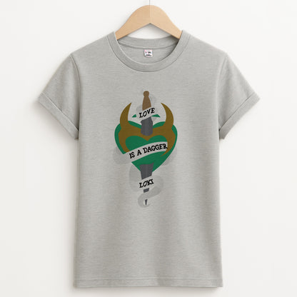 Love Is A Dagger Unisex Grey T-Shirt