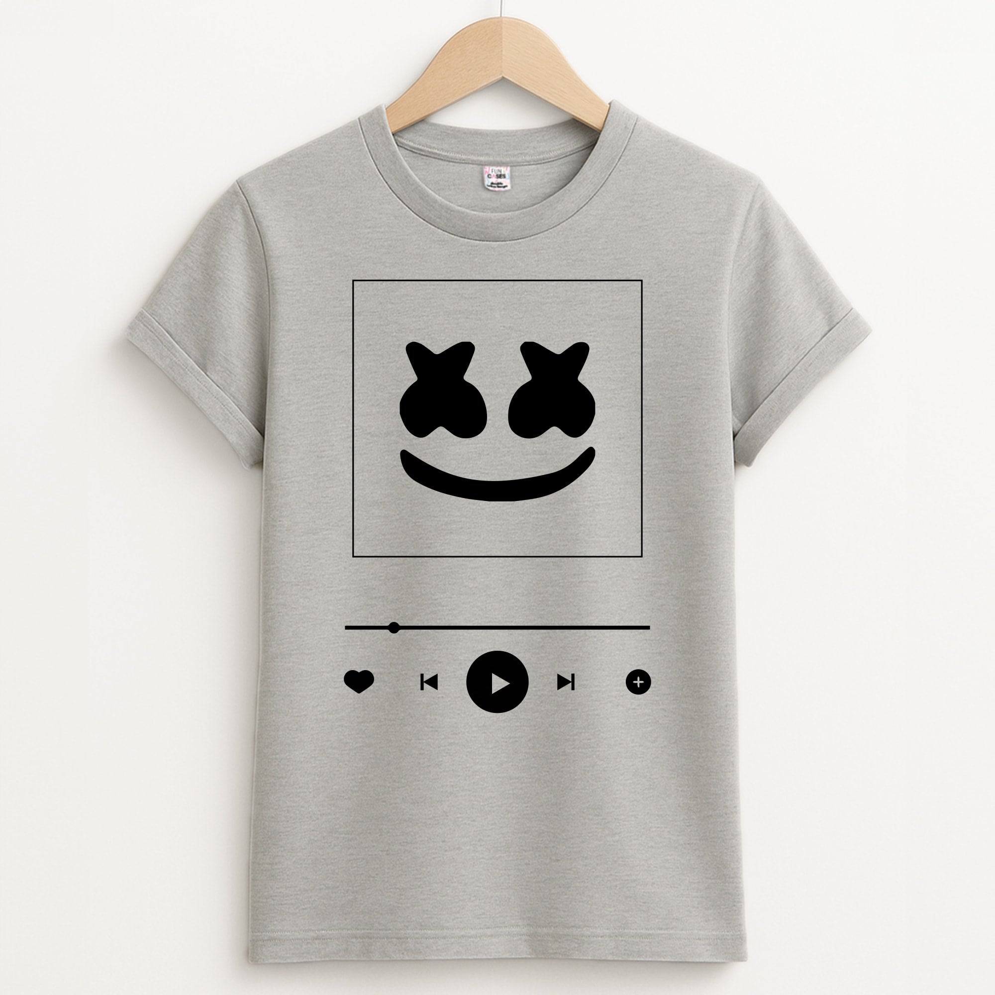 Helmet DJ Album Cover Unisex Grey T-Shirt