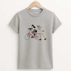 David Riding A Bike Unisex Grey T-Shirt