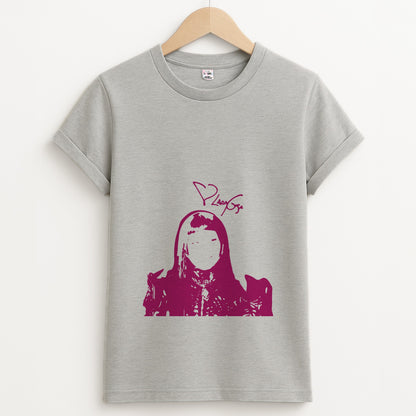 Pink Gaga Silhouette  Unisex Grey T-Shirt