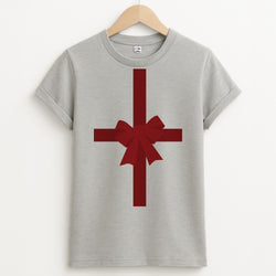 Xmas Bow - Christmas Patterns Unisex Grey T-Shirt
