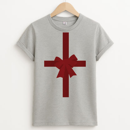 Xmas Bow - Christmas Patterns Unisex Grey T-Shirt