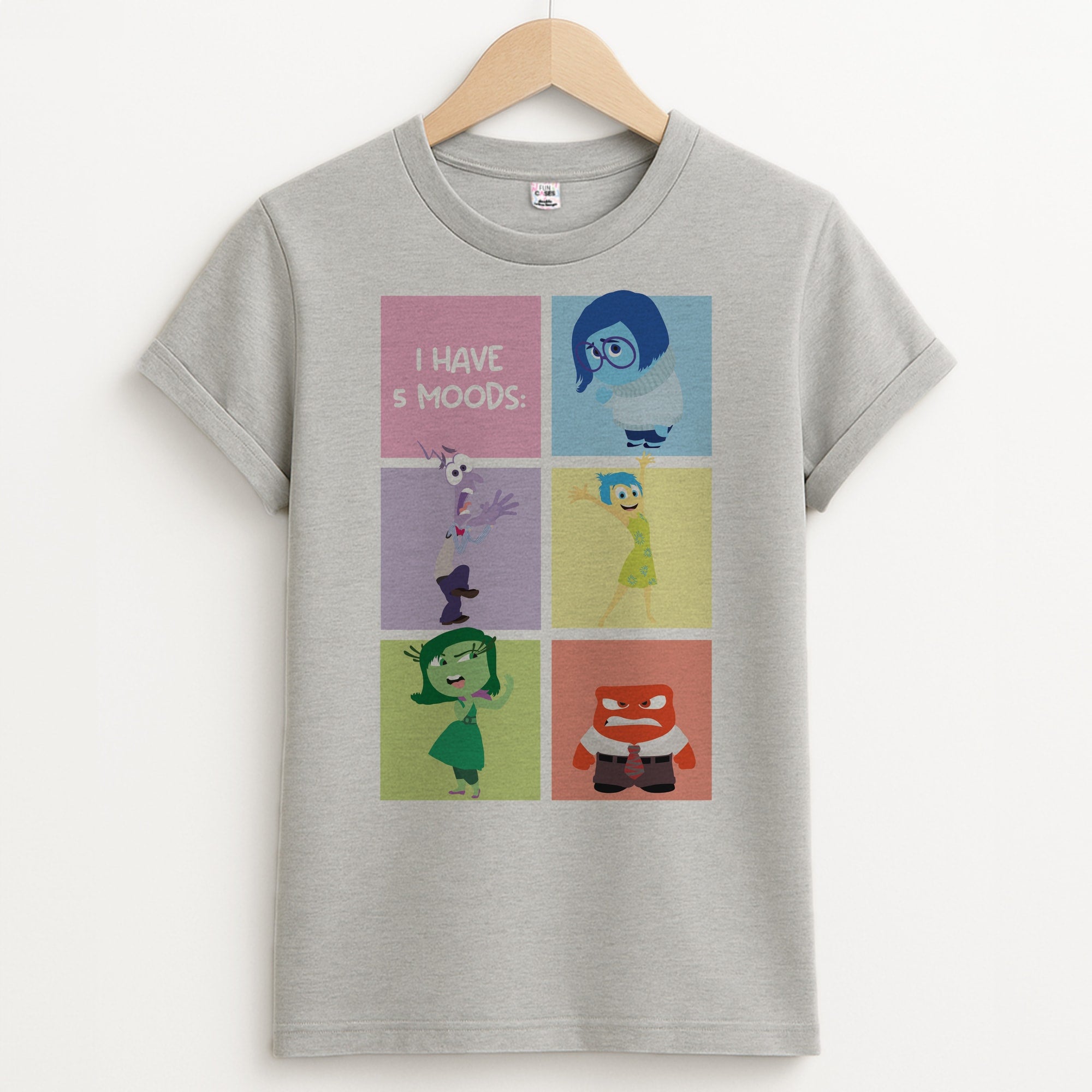 I Have Moods - Inside Out Unisex Grey T-Shirt