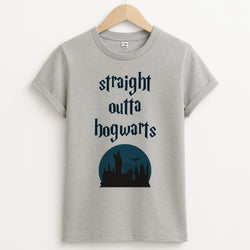 Straight Outta Hogwarts Unisex Grey T-Shirt