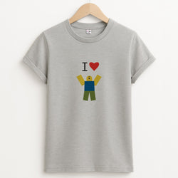 I love Blox Gaming Unisex Grey T-Shirt