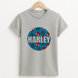 Spiderman And Webs - Personalised Superhero Comic Unisex Grey T-Shirt